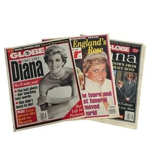 Vintage 1997 Tabloids Princess Diana Globe Star Magazine Special EUC